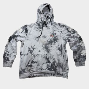 Lurking Class by Sketchy Tank Hoodie Mens XL Gray Tie Dye Cloud Wash Skull Skate